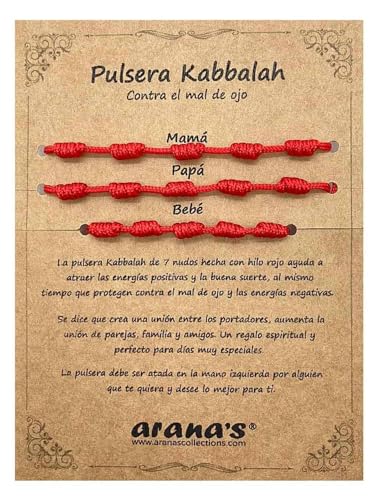 Pulseras para Bebés: Los Mejores Accesorios para la Seguridad y la Moda Infantil arana's - Pulsera 7 nudos roja mujer hombre niños bebés - Para el mal de ojo - Hilo protección energía negativa - Amuleto de la buena suerte, Prosperidad y la amistad.
