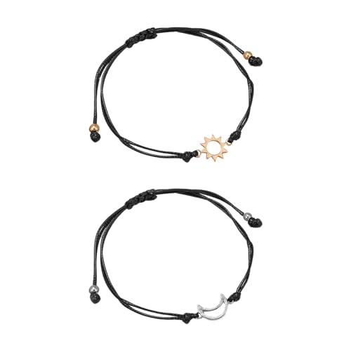 Pulseras de Compromiso: Significado, Historia y Diseños de Anillos de Compromiso COACOM 2 pulseras de la amistad con tarjetas, pulseras de sol y luna, pulseras de compromiso, accesorios de mano, cuerda trenzada ajustable, creatividad personalizada,