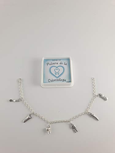 Pulseras para Odontólogos: Mejora tu Práctica con Estilosas y Funcionales Accesorios Desconocido Pulsera Plata Mujer odontóloga 20cm