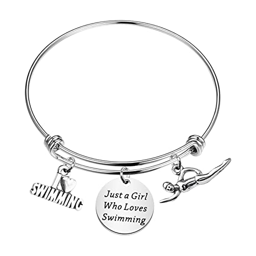 Mejora tu Rendimiento en el Agua: Las Mejores Pulseras para Nadadores ENSIANTH Pulsera de natación Just a Girl Who Loves Natación Regalos para nadadores Niñas Joyas I Love Swimming Lover Regalos, Large
