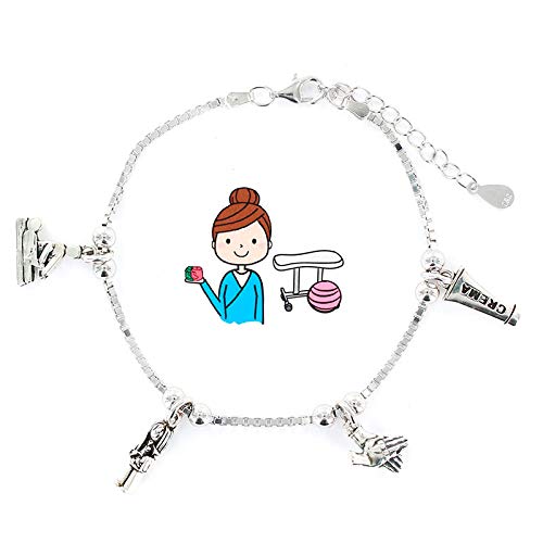 Mejora tu práctica: Pulseras Especiales para Fisioterapeutas y Terapeutas Eres lo mas mujer Pulseras Profesiones Plata (Fisioterapeuta, Masajista)