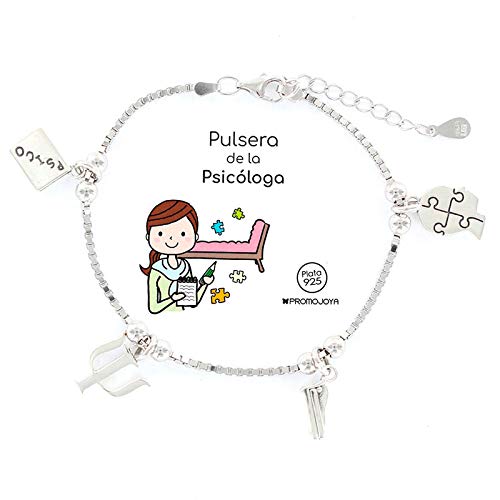 10 Pulseras Inspiradoras para Psicólogas y Estudiantes de Psicología Eres lo mas mujer Pulseras Profesiones Plata (Psicóloga)
