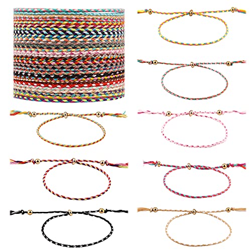 Pulseras de Amistad Originales: Símbolos de Unión y Compromiso Eterno KINBOM 30 Pulseras Amistad Cuentas Colores Multicolor Ajustable Tejido Mano Cuerda Trenzada Pulseras Amistad con Cuentas Cobre Mujeres Adolescentes Niñas Amigos Regalos Fiestas Cumpleaños