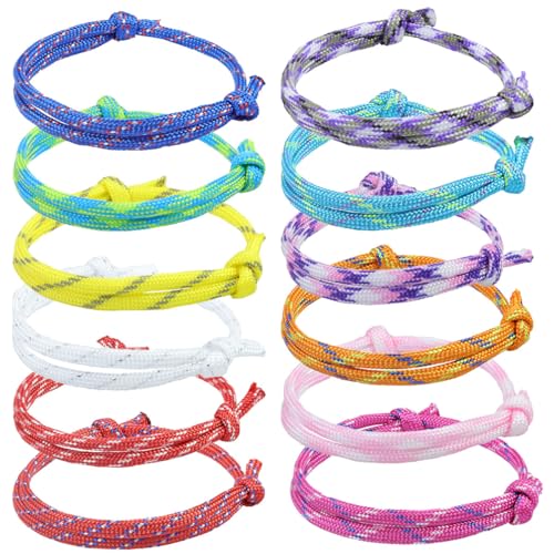 Comprar Pulseras de Cuerda: Diseños y Precios para Todas las Estilos LEEQ Pulseras Náuticas Trenzadas - 12pcs Surf Pulsera Cuerda Ajustable Hecha a Mano, Marinera Brazalete Paracord Colorida, Pulseras Trenzadas geniales para Hombres Mujer Niños Surfista Pareja