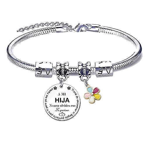 MNBVBV Regalo Hija Pulsera MujerMi Niñita Ayer, Mi Amiga Hoy, Mi Hija Para Siempre Pulseras Con Colgante Grabado Regalos De Cumpleaños Regalos Navidad para la hija (1)
