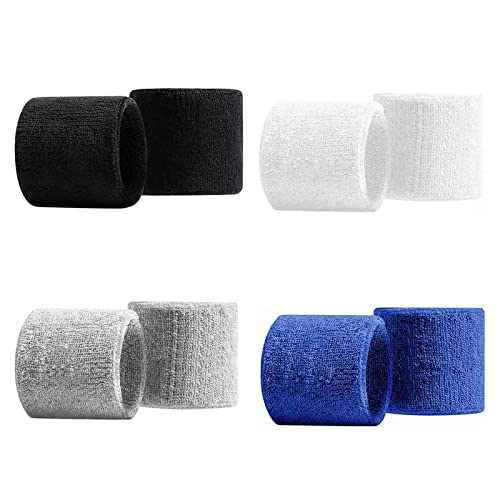 Pulseras Deportivas: Mejora Tu Rendimiento con las Mejores Opciones Pack de 8 pulseras deportivas para hombres y mujeres, bandas de sudor absorbentes para deportes de fitness que transportan la humedad para fútbol, baloncesto, tenis, gimnasia, golf, correr