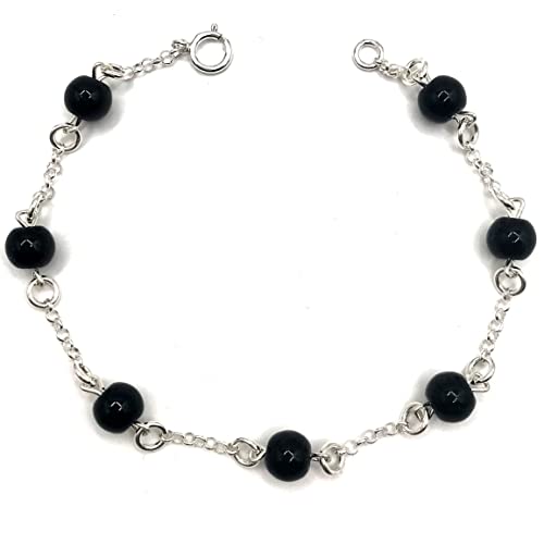 Comprender el Poder de las Pulseras de Ónix: Propiedades y Beneficios para la Salud PULSERA CON PIEDRAS ONIX PLATA DE LEY 925/1000