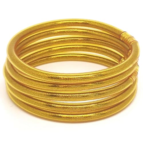 Pulsera Pan De Oro Pack5 I Brazalete dorado mujer I Pulseras Pan de Oro budistas I Pulseras Mujer I Amuletos de la suerte y proteccion I Brazalete mujer I Regalo dia de la madre