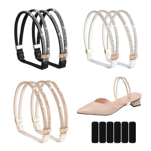 Accesorios de moda: Descubre las mejores pulseras para zapatos para hombres y mujeres SKHAOVS 3 pares de correas elásticas para zapatos de tacón alto, correas ajustables para zapatos, cordones de sandalia, correas antisueltas para tacones, cinturón de amarre fijo para sostener tacones