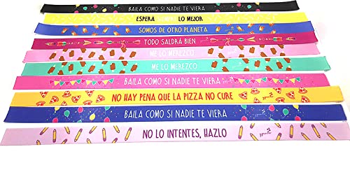 Pulseras de Tela: Diseños y Estilos para Mujer y Hombre - Compra Online TARJA 73 - Pulseras de tela Unisex con Mensajes Molones - Presume con estilo - Pack de 10 unidades, ideal para cualquier celebración.