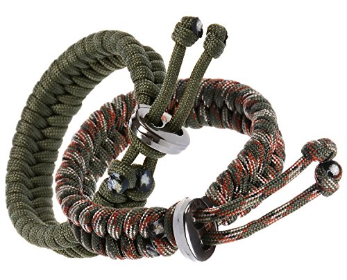 Pulseras Militares: Diseños y Funcionalidades para Soldados y Veteranos The Friendly Swede 2 Pièces Bracelet de Survie Fishtail (Verde Militar + Verde Militare Camuflaje)