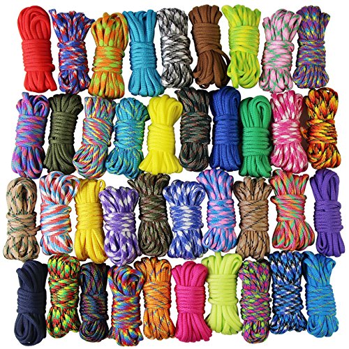Pulseras de Camping: Mejora tu Aventura al Aire Libre con Estos Accesorios Esenciales UOOOM 10 Piezas Cuerda Paracord Set Ideal para el Aire Libre, Camping, trenzar Pulseras y Llavero
