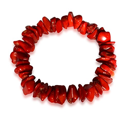 Comprar Pulseras de Coral: Significado, Propiedades y Diseños Únicos Vifaleno Pulsera Coral, Coral Natural, Rojo, Redondo, 4 mm, 19 cm de long, Coral, coral