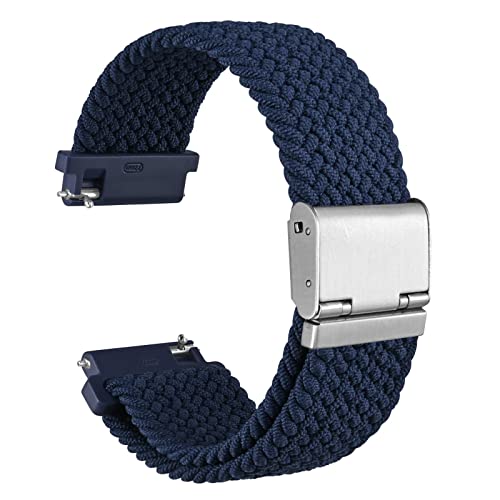 Comprar Pulseras para Relojes: Guía de Estilos y Materiales WOCCI 20mm Tejido Nylon Correa Reloj para Hombre y Mujer, Ajustable Hebilla Plateada (Azul)