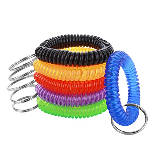 Mejora tu entrenamiento: Las mejores pulseras para gimnasio en 2023 Yolev 6 Piezas Llavero Espiral Elastico Bobina de Muñeca Plástico Correa de Muñecas Resorte Pulsera Llaveros para Llaves Para Sauna Gimnasio Piscina Insignia de Identificación Deportes al Aire Libre