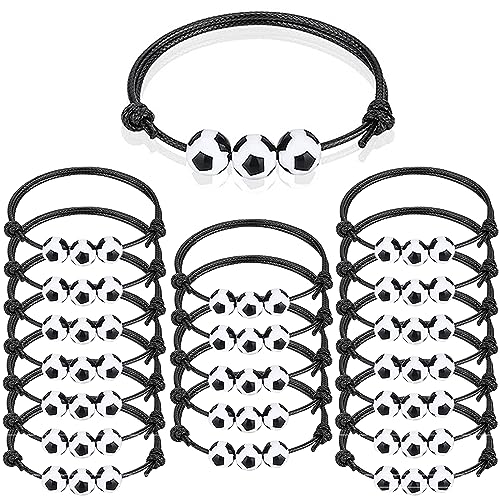 Mejora tu juego: Las mejores pulseras para futbolistas profesionales y amateurs ZOCONE 20 piezas Pulsera de Fútbol Niño Pulseras Pelota Futbol Ajustables Pulseras de Futbol Bracelet Rope para Niños Fiesta de Cumpleaños Futbol Pulseras Niños Cumpleaños