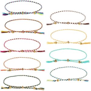 Chudian 9pcs Pulseras Tejidas Coloridas