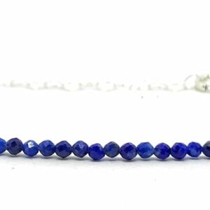 Pulsera ajustable de lapislázuli y plata