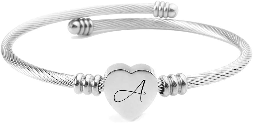 Pulsera Corazón con Inicial A-Z Plata Pulsera Corazón con Inicial A-Z Plata