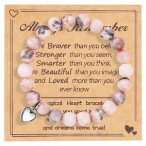 Pulsera de Cristal Rosa con Dije de Amor
