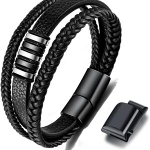 Pulsera de cuero trenzado para hombre