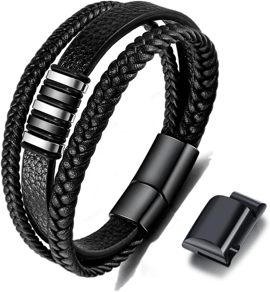 Pulsera de cuero trenzado para hombre Pulsera de cuero trenzado para hombre