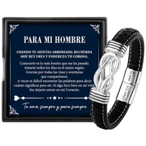 Pulsera de Cuero y Plata para Hombre