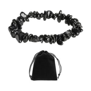 Pulsera de piedra natural negra DAZZLUXE