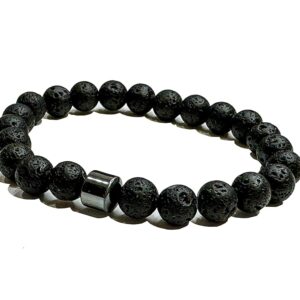 Pulsera Hombre Perlas Negras y Onix