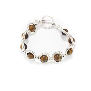 Pulsera Mujer Piedras Naturales Zamak Plata