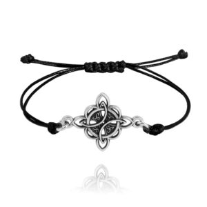 Pulsera Nudo de Bruja Ajustable en Plata