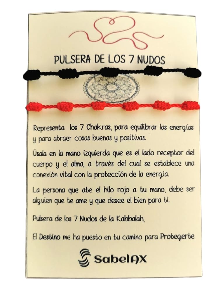 Pulsera Roja 7 Nudos Amuleto Unisex Pulsera Roja 7 Nudos Amuleto Unisex