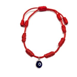 Pulsera Roja 7 Nudos con Amuleto