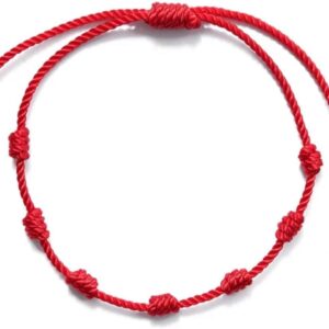 Pulsera Roja 7 Nudos Protección Mal de Ojo