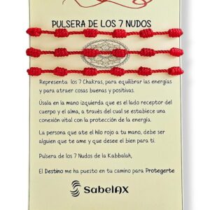 Pulsera SabelAX 7 Nudos Roja - Buena Suerte