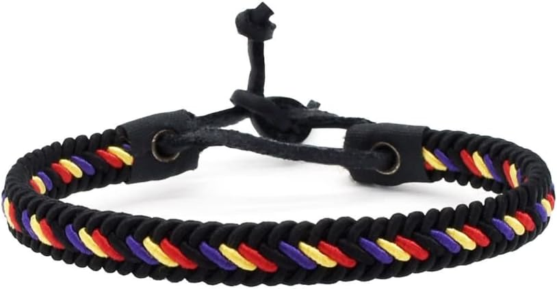 Pulsera trenzada ajustable con bandera Pulsera trenzada ajustable con bandera